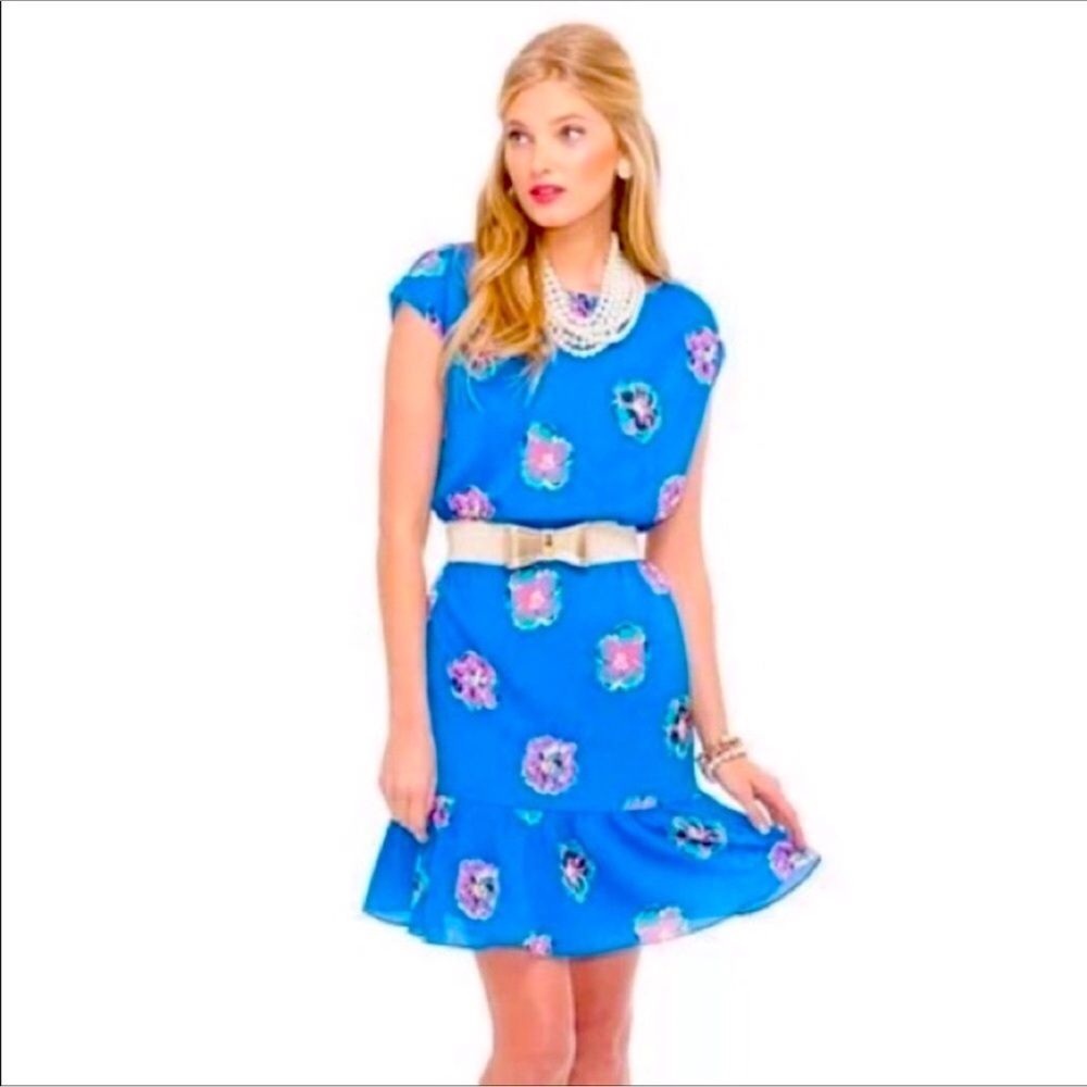 LILLY PULITZER | Med | ROYCE BLUE FLORAL with BOW!